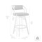 Armen Living Scranton 26" Swivel White Faux Leather and Silver Metal Bar Stool 795044878219 - alternate 2